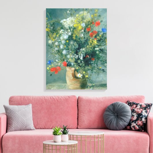 Bloemen in een Vase Auguste Renoir Fine Art Canvas Afdruk (Insitu (Woonkamer))