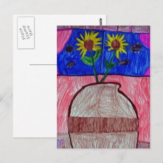 Bloemen in een Vase Briefkaart (Voorkant / Achterkant)