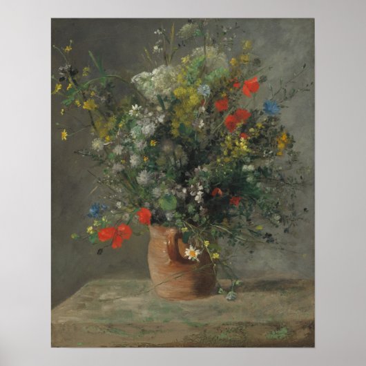 Bloemen in een Vase, c.1866 Poster (Voorkant)
