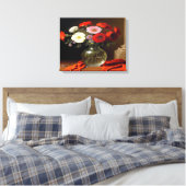 Bloemen in een vase canvaskunst canvas afdruk (Insitu (Slaapkamer))