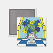 Bloemen in een Vase Magneet (Voorkant / Achterkant)
