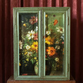 Bloemen in een Vase olieafbrekende ontleding Tissuepapier