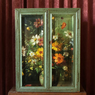 Bloemen in een Vase  olieafbrekende ontleding Tissuepapier