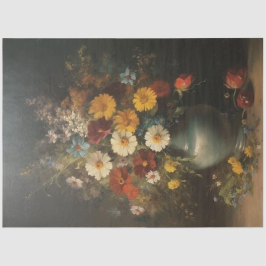 Bloemen in een Vase  olieafbrekende ontleding Tissuepapier (Voorkant)