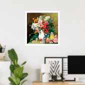 Bloemen in een Vase Paulus Theodorus van Brussel Poster (Thuiskantoor)