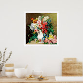 Bloemen in een Vase Paulus Theodorus van Brussel Poster (Keuken)