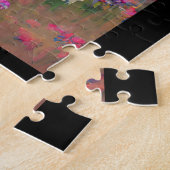 Bloemen in een veld lavender white digital art legpuzzel (Zijkant)