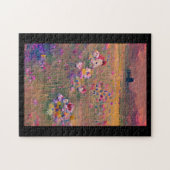 Bloemen in een veld lavender white digital art legpuzzel (Horizontaal)