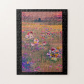 Bloemen in een veld lavender white digital art legpuzzel (Verticaal)