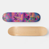 Bloemen in een veld met kleurrijke abstracte digit persoonlijk skateboard (Horizontaal)