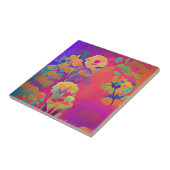 Bloemen in een veld met kleurrijke abstracte digit tegeltje (Zijkant)