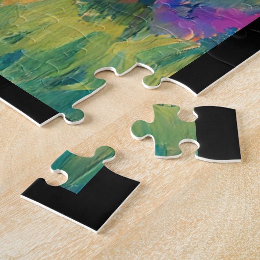 Bloemen in een veld paarse roze digitale digitale legpuzzel (Zijkant)