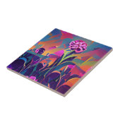 Bloemen in een veld voor heldere abstracte digital tegeltje (Zijkant)