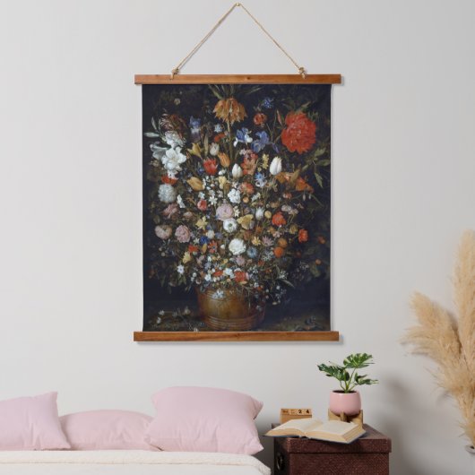 Bloemen in een Woodenschip Jan Brueghel de Ouder Hangend Wandkleed (Slaapkamer)