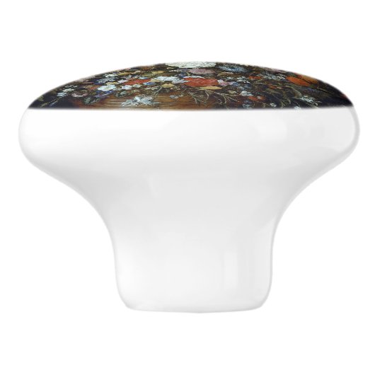 Bloemen in een Woodenschip Jan Brueghel de Ouder Keramische Knop (Zijkant)