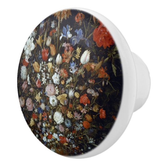Bloemen in een Woodenschip Jan Brueghel de Ouder Keramische Knop (Rechts)