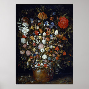 Bloemen in een Woodenschip Jan Brueghel de Ouder Poster