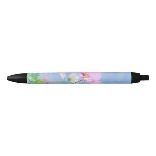  bloemen in fijne kleuren zwarte inkt pen (Voorkant)
