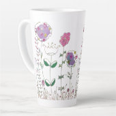 Bloemen in gemengde techniek  latte mok (Linkerhoek)