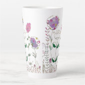 Bloemen in gemengde techniek  latte mok (Voorkant)