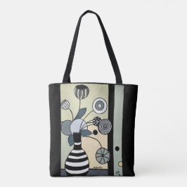 Bloemen in gestreept vet tote bag