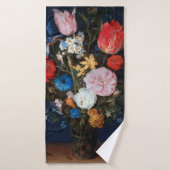 Bloemen in Glass Vessel, Jan Brueghel de Ouder Badhanddoek (Badhanddoek)