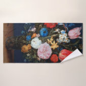 Bloemen in Glass Vessel, Jan Brueghel de Ouder Badhanddoek (Badhanddoek)