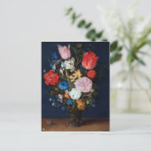 Bloemen in Glass Vessel, Jan Brueghel de Ouder Briefkaart (Staand voorkant)