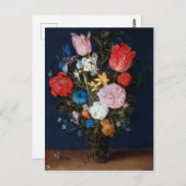 Bloemen in Glass Vessel, Jan Brueghel de Ouder Briefkaart (Voorkant / Achterkant)