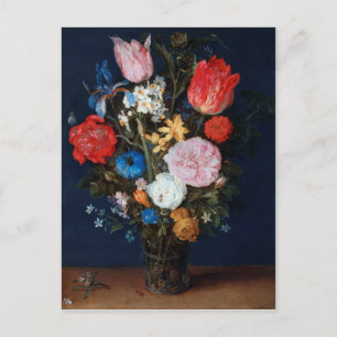 Bloemen in Glass Vessel, Jan Brueghel de Ouder Briefkaart