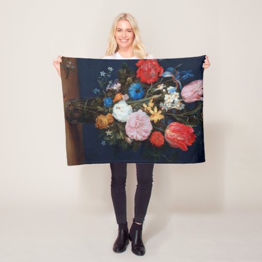 Bloemen in Glass Vessel, Jan Brueghel de Ouder Fleece Deken (In situ)