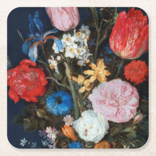 Bloemen in Glass Vessel, Jan Brueghel de Ouder Kartonnen Onderzetters