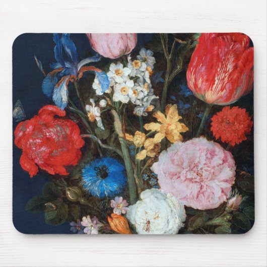Bloemen in Glass Vessel, Jan Brueghel de Ouder Muismat (Voorkant)