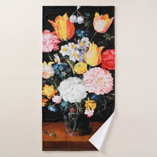 Bloemen in Glass Vessel, Jan Brueghel de Younger Badhanddoek (Badhanddoek)