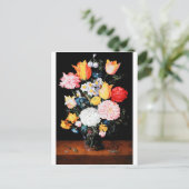 Bloemen in Glass Vessel, Jan Brueghel de Younger Briefkaart (Staand voorkant)