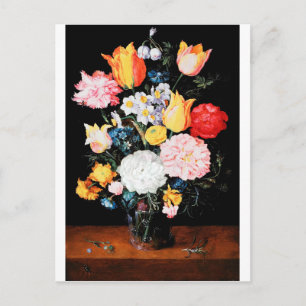 Bloemen in Glass Vessel, Jan Brueghel de Younger Briefkaart