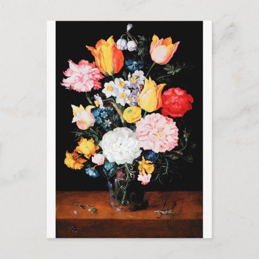 Bloemen in Glass Vessel, Jan Brueghel de Younger Briefkaart (Voorkant)