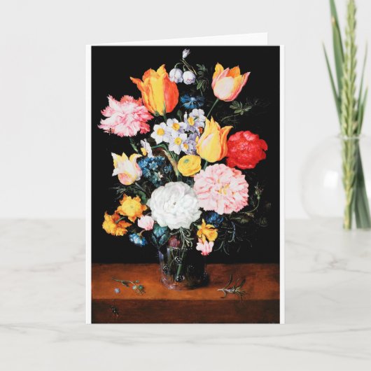 Bloemen in Glass Vessel, Jan Brueghel de Younger Kaart (Voorkant)
