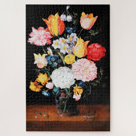 Bloemen in Glass Vessel, Jan Brueghel de Younger Legpuzzel (Verticaal)