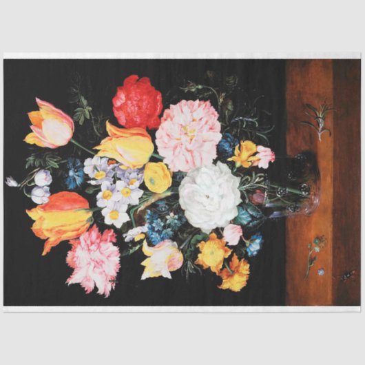 Bloemen in Glass Vessel, Jan Brueghel de Younger Tissuepapier (Voorkant)