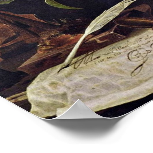 Bloemen in glasvaas door Jan Davidsz de Heem Poster (Hoek)