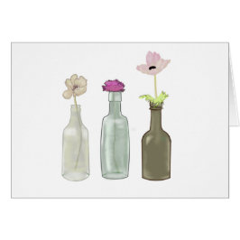 bloemen in glazen flessen . Kleuren pasta