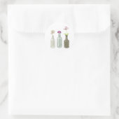 bloemen in glazen flessen . Kleuren pasta Ronde Sticker (Tas)