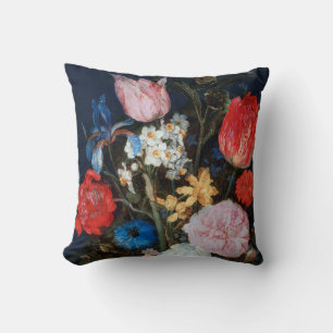 Bloemen in glazen vaas, Jan Brueghel de Oude Kussen