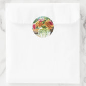 Bloemen in glazen vaas ronde sticker (Tas)