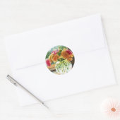 Bloemen in glazen vaas ronde sticker (Envelop)