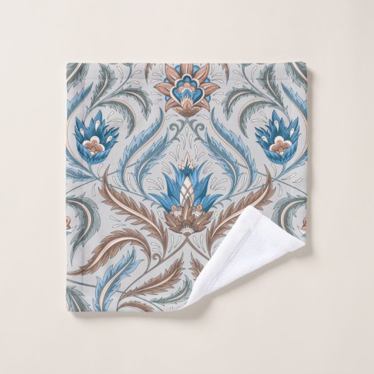  bloemen in grijs bad handdoek (Wasdoekje)