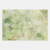 Bloemen in groenmozaïekstijlblad inpakpapier vel (Voorkant 2)