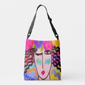 Bloemen in haar Abstracte schilderijen Crossbody Tas (Achterkant)