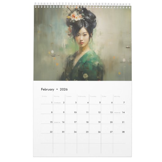 Bloemen in haar haar 2026 Kalender (Feb 2026)